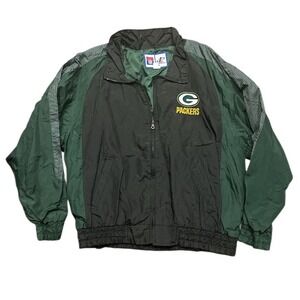 90s Vintage Green Bay Packers Logo Athletic Windbreaker Jacket Mens XL Team NFL
